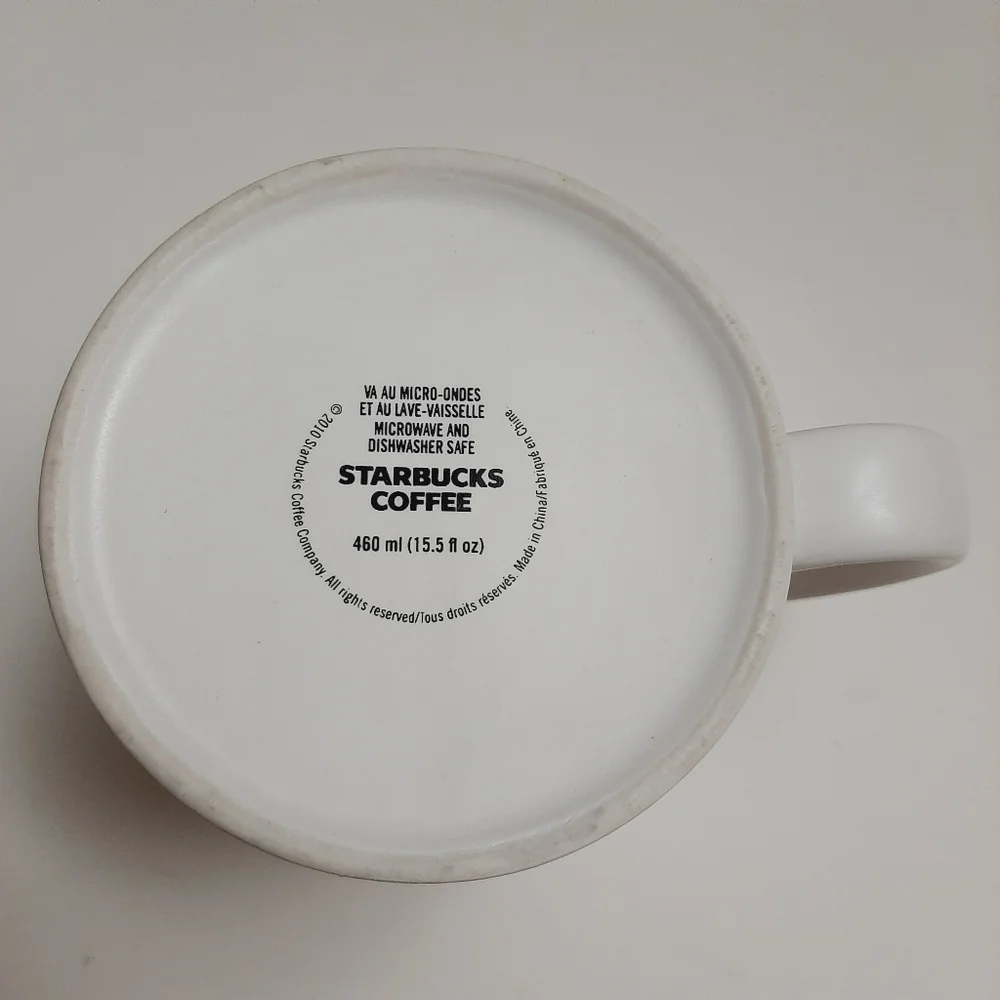 ๐ STARBUCKS Breakfast Blend 2010 White & Terracotta Orange Mug Coffee Cup - Picture 9 of 10